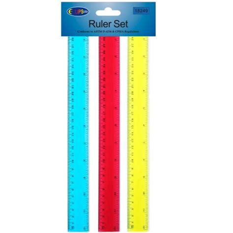 Ruler Set, 3 Pk., Asst. Colors, 3 pk - Kroger