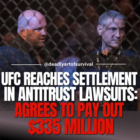 Ufc Settles Antitrust Lawsuits Agrees To 335 Million Payout