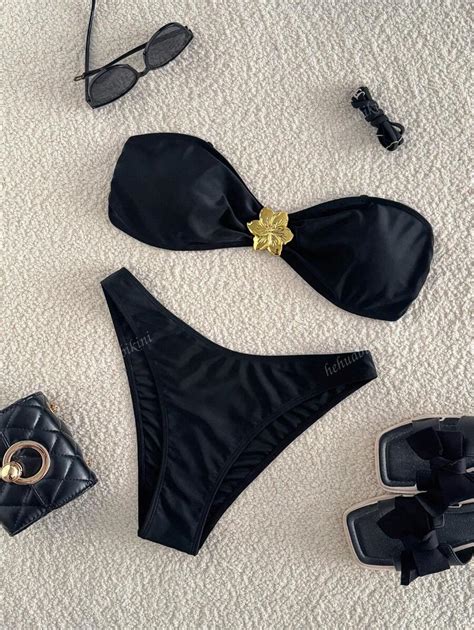 New Sexy Two Pieces Bikini Swimwear Set Crossovers European And American Style Adjustable