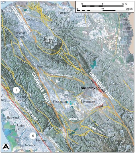 Quaternary Fault And Fold Map Of The Livermore Valley Region Showing