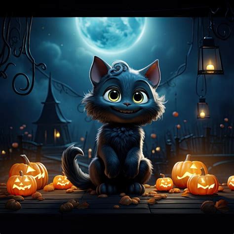 Premium AI Image | Halloween banner template cute black cartoon witch ...