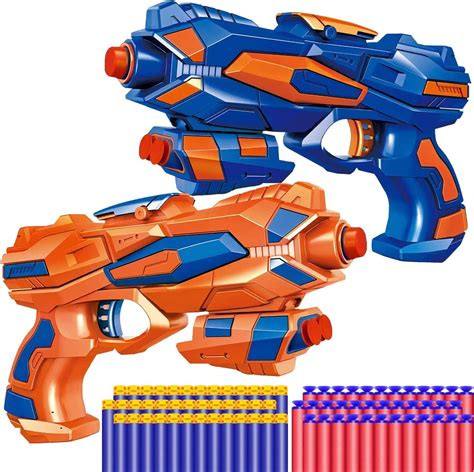 2 Pack Blaster Guns Toy Guns For Boys With 60 Pack Refill Soft Foam