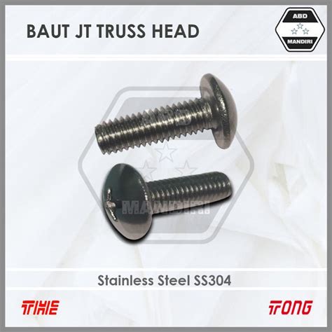 Jual SS304 Baut JT Stainless M5 X 8 Truss Head Machine Screw M5x8