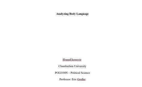 Answered POLI330N Week 3 Assignment Analyzing Body Language Scol