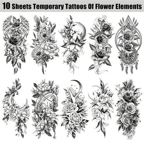 Blatt Gro E Tempor Re Tattoos F R Frauen Realistische Blumen Halb