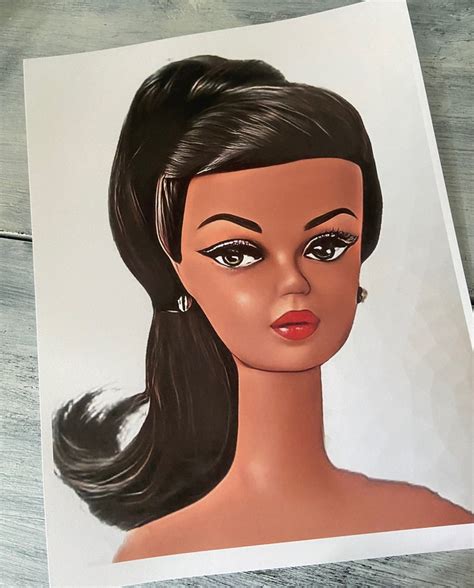 Retro Barbie Portrait Art Print 8x10 Aa Barbie 309a Etsy