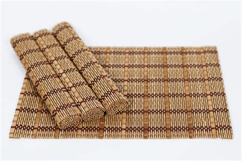 Bamboo Placemats Set Of 4 Handwoven Square Placemats Bamboo Etsy