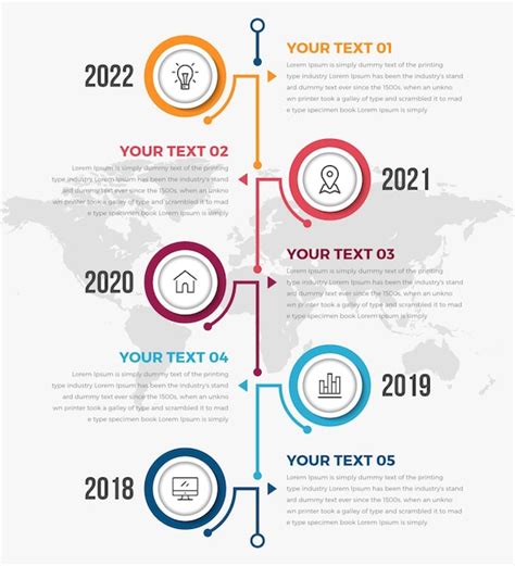 Infograf A De L Nea De Tiempo Vertical Moderna Vector Premium