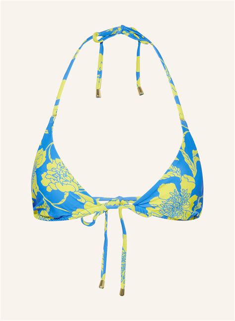 Hot Stuff Triangel Bikini Top In Blau Gelb