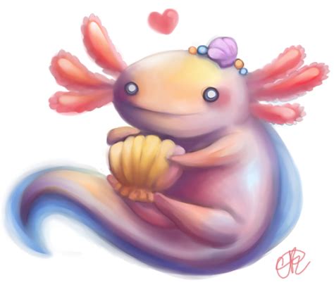 Axolotl By Shiropanda On Deviantart Axolotl Daily Painting Cute