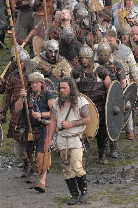 Slavic And Eastern Viking Rus Warrior Reenactors At The Xviii