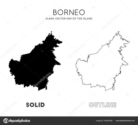 Borneo Map Blank Vector Map Of The Island Borders Of Borneo For Your