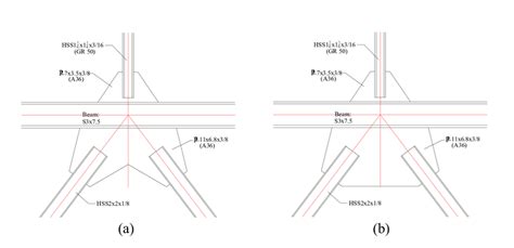 Detail Of Beam To Brace Gusset Plate Designed A Constructed B