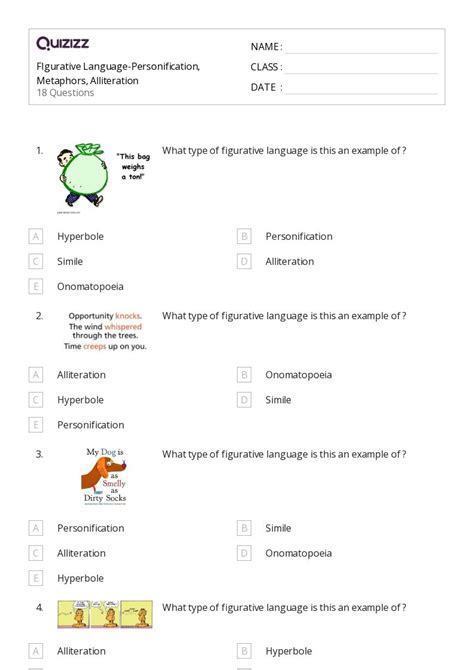 50 Alliteration Worksheets For 6th Grade On Quizizz Free Printable