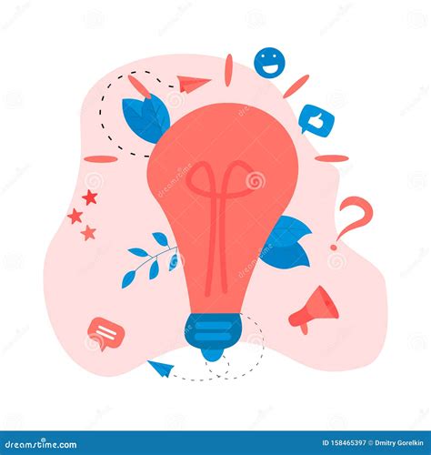 Creativity Business Idea Concepts With Big Bulb Vector Illustration