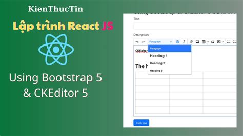 Lập trình React JS Using Bootstrap and CKeditor in React YouTube