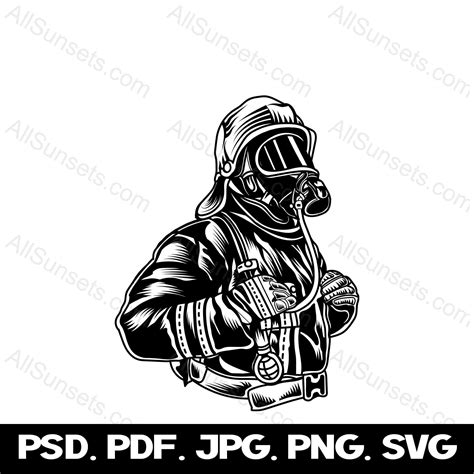 Firefighter Art Firefighting Fire Department Silhouette Svg Digital Graphics Fireman