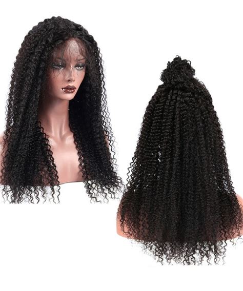 Dolago 250 Density Kinky Curly Human Hair Lace Front Wigs Natrual