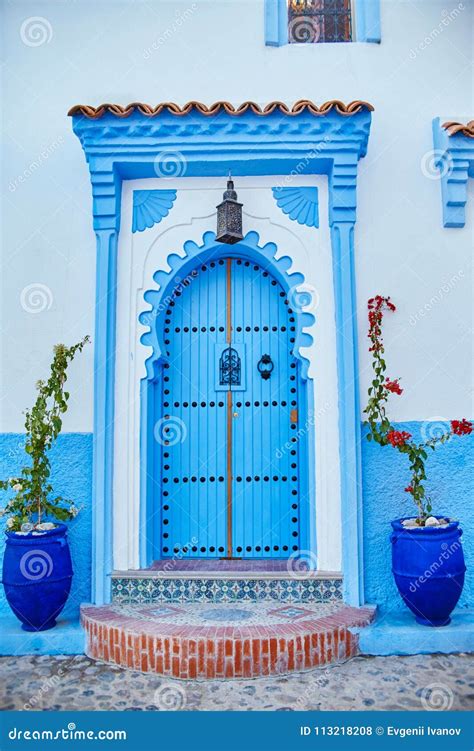 Beautiful Diverse Set of Blue Doors of the Blue City of Chefchaouen in ...