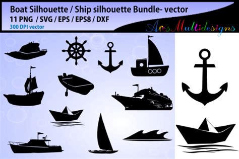 Boat Silhouette Anchor Graphic By Arcs Multidesigns Creative Fabrica