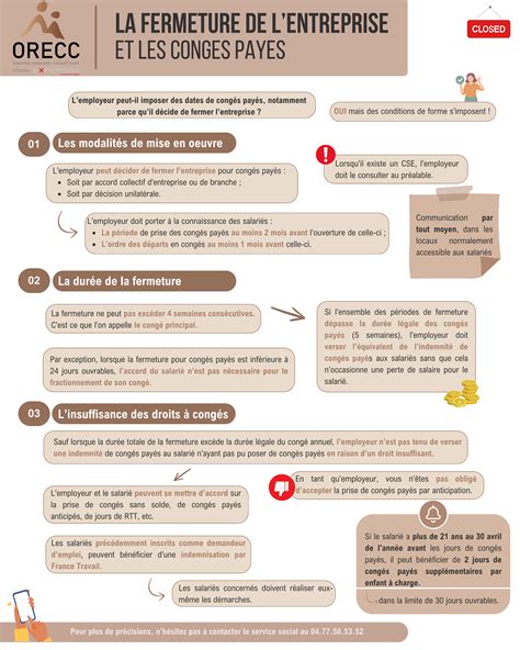 La fermeture de l entreprise pour congés annuels ORECC Forez