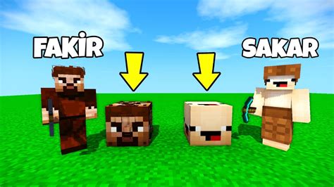 SAKAR VS FAKİR ŞANS BLOKLARI Minecraft YouTube