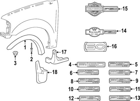 2004 2008 Ford F 150 Oem New 2004 2008 Ford F 150 Left Gray Wheel Opening Molding 4l3z 16039 Baa