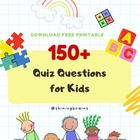 100 Best Quiz Questions For Kids With Answers Fun Trivia