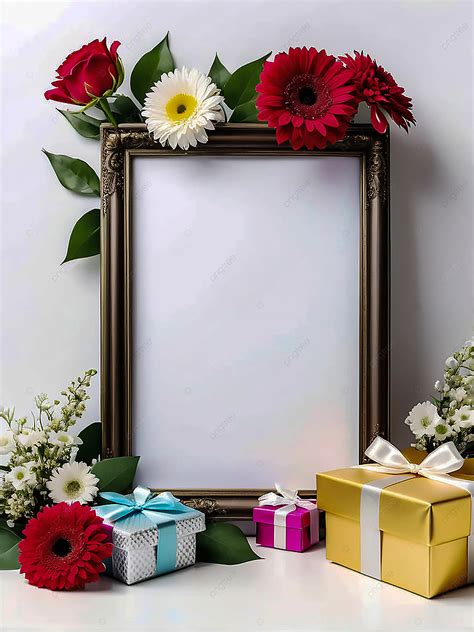 Charming Photo Frame Backgrounds Enhanced With Flowers And Gift ...