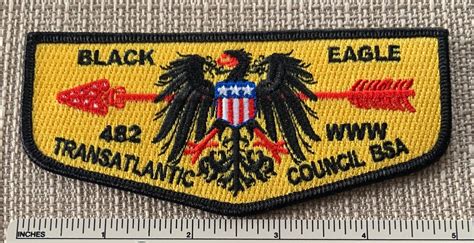 OA BLACK EAGLE Lodge 482 Order Of The Arrow Flap PATCH Transatlantic