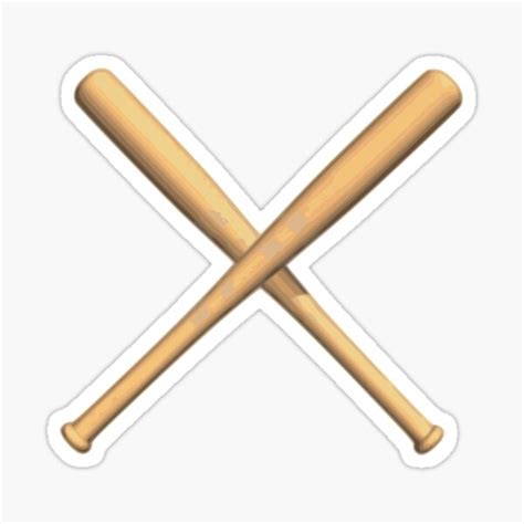 "Crossed wooden Baseball Bats" Sticker for Sale by Judufu | Redbubble