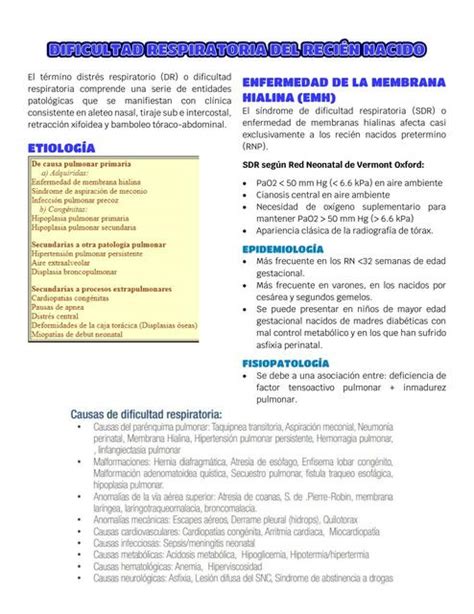 Dificultad Respiratoria Del Recién Nacido Dra Adriannys Mata Udocz