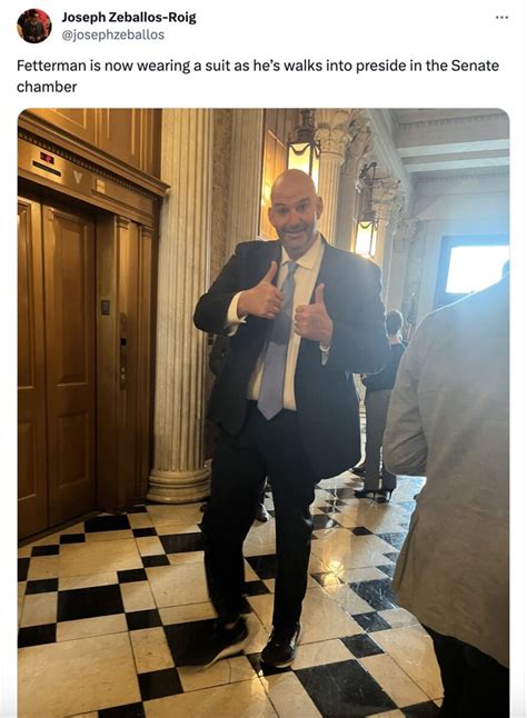 Fetterman Rocks Suit To Senate Chamber After Dress Code Restrictions Reinstated