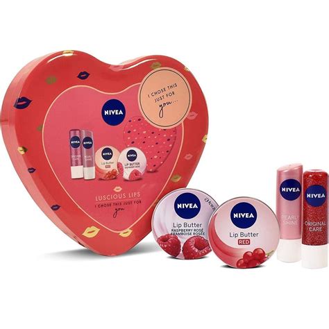 Nivea Luscious Lips Lip Care T Set Heart Tin Colour Zone Cosmetics