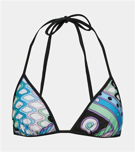 Pucci Vivara Triangle Bikini Top Emilio Pucci