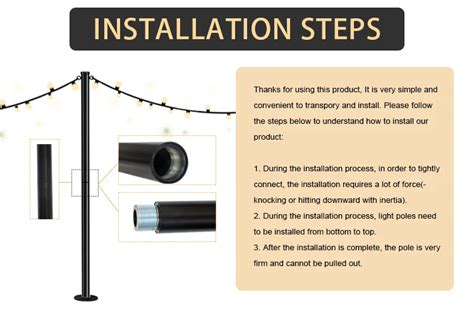 Jh Mech Heavy Duty Backyard Upgraded Thickened Steel Festoon Pole