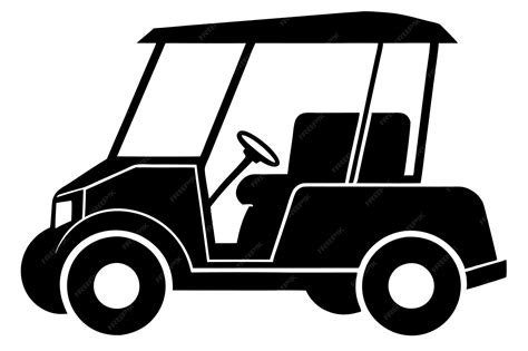 Premium Vector Golf Cart Silhouette Vehicle Vector Illustration