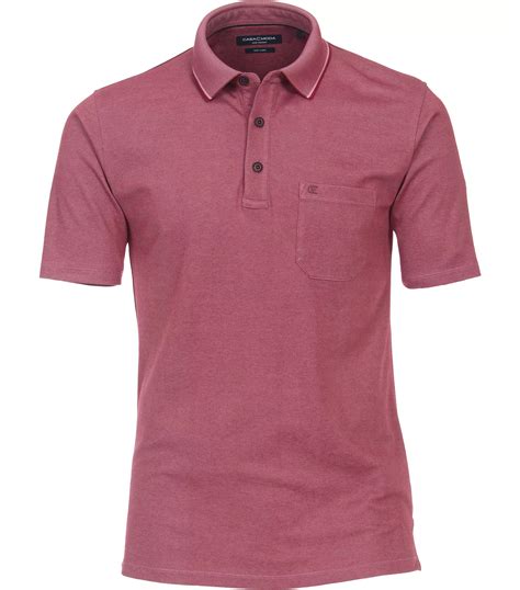 Casa Moda grote maat poloshirt fuchsia gemêleerd