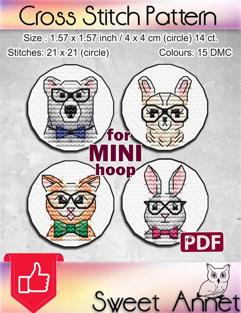 Cross Stitch Pattern PDF: Animals, Friends, Gift, Funny, Small Size ...