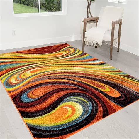 Amazon HR Colorful Rainbow Area Rug 8x10 Rugs For Living Room