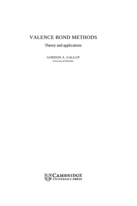 PDF VALENCE BOND METHODS DOKUMEN TIPS