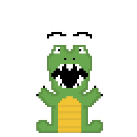 Happy dino pixel art