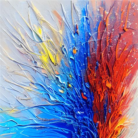 Fire and Ice Abstract Art Print Canvas · Creative Fabrica