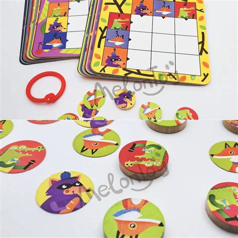 Colorful Educational Board Games Animal Logic Game Playing Cards ...