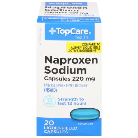 Topcare Naproxen Sodium Mg Liquid Filled Capsules Brookshire S