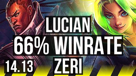 LUCIAN Nami Vs ZERI Braum ADC 66 Winrate Legendary 16 3 6