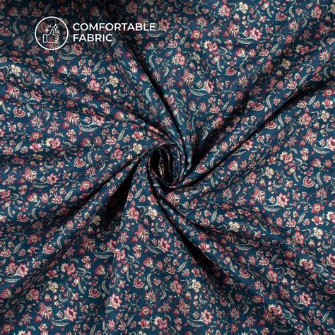 Stylish Pink Floral Digital Print Cotton Cambric Fabric Fabcurate