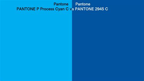 Pantone P Process Cyan C Vs Pantone 2945 C Side By Side Comparison