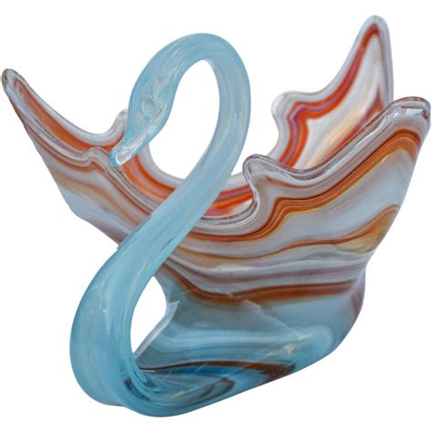 Murano Glass Swan Bowl Chairish