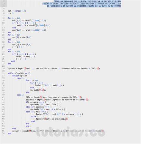 Arrays MatLab Matriz Dispersa Figura U Invertida En Vector